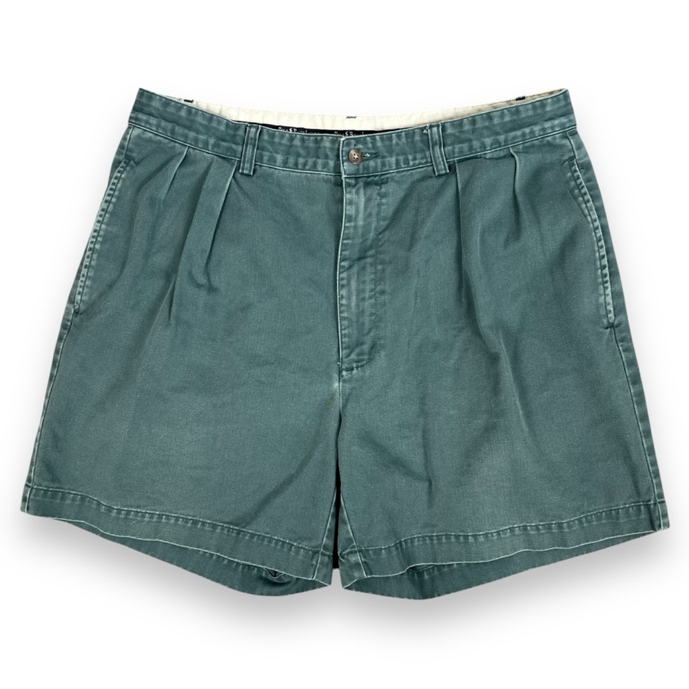 Vtg 90's Polo Ralph Lauren Pleated Preppy Faded Green Shorts Trad
